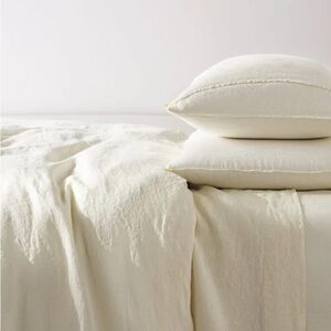 Brooklinen king size european linen cream color duvet cover never used